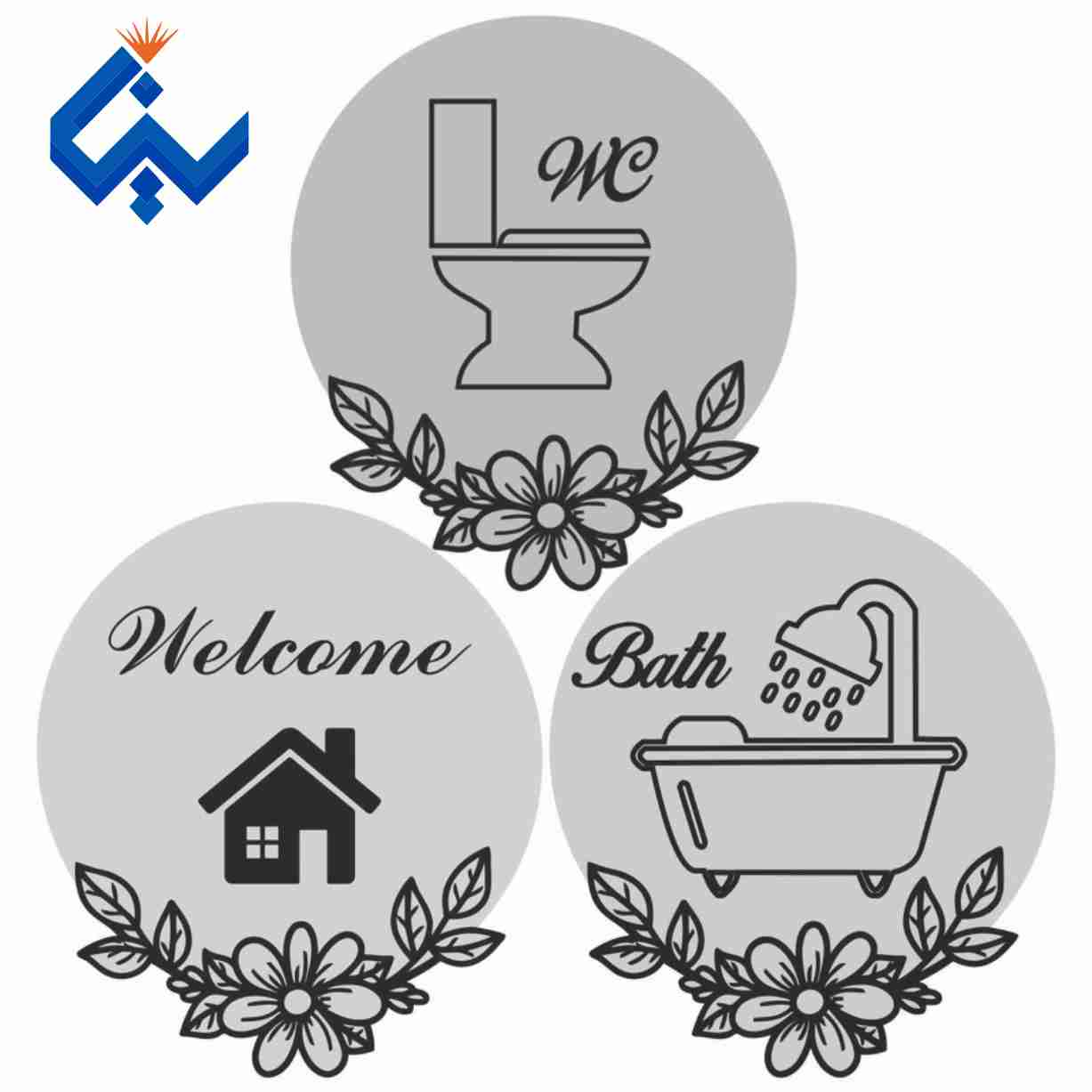 استیکر حمام دستشویی اتاق پک 3 تایی